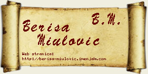 Beriša Miulović vizit kartica